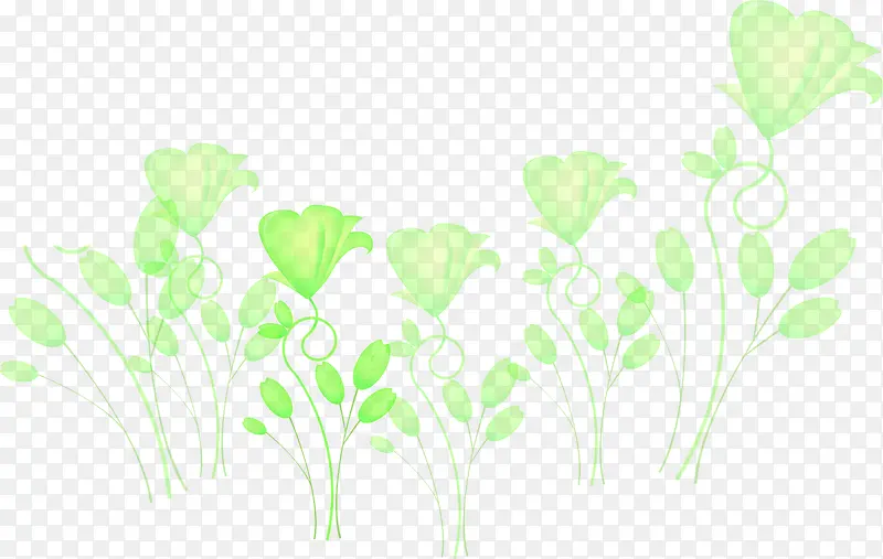 绿色卡通花朵设计春天
