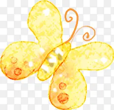 黄色水彩手绘夏季蝴蝶