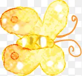 手绘卡通黄色蝴蝶