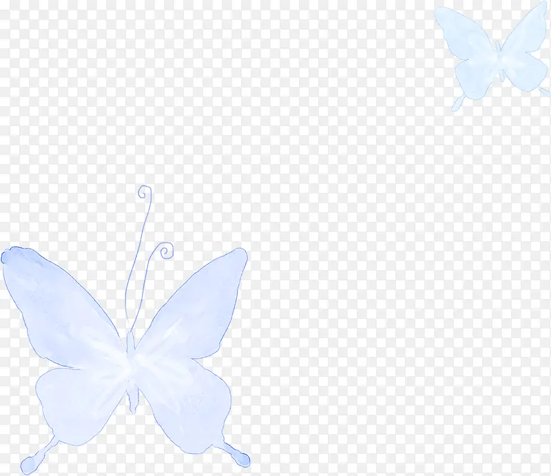蓝色卡通手绘蝴蝶