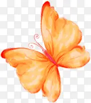 创意手绘水彩橙色的蝴蝶图案