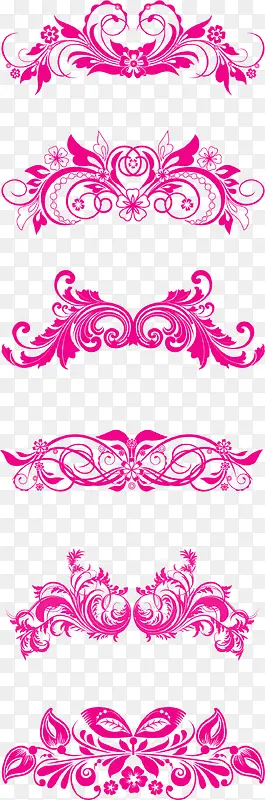 粉色对称艺术花纹装饰
