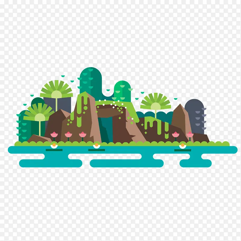 矢量绿色风景