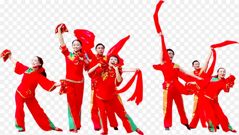 节日欢乐传统舞蹈人物表演秧歌