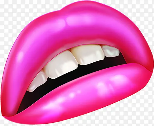 粉色白牙嘴唇素材