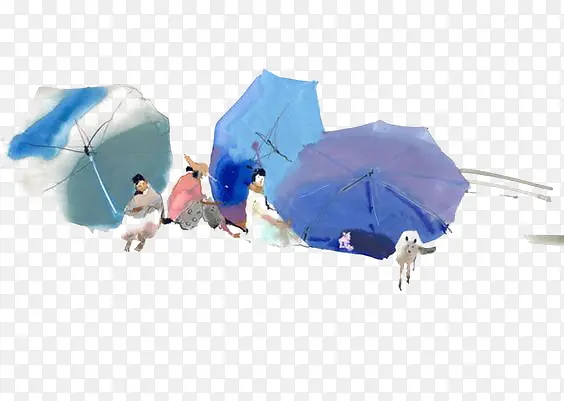 水彩雨伞