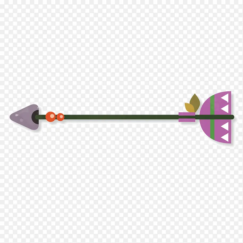 矢量卡通紫色羽箭箭头