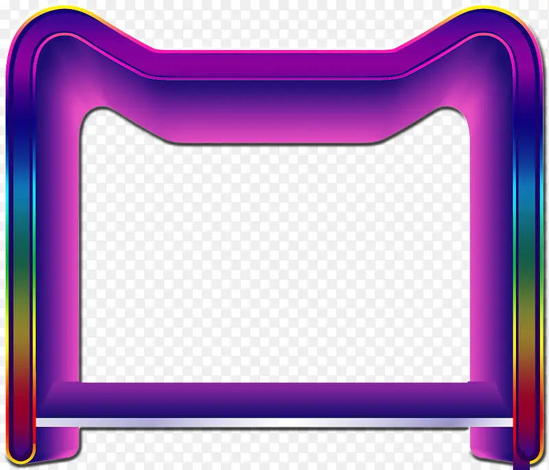 紫色卡通炫彩天猫边框