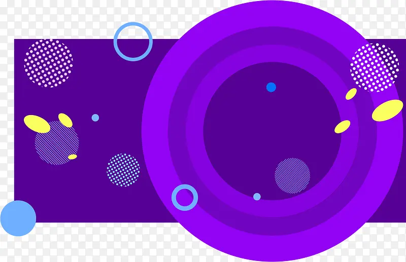 紫色活动海报圆圈卡通效果