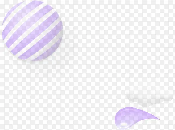 紫色卡通圆球云朵装饰