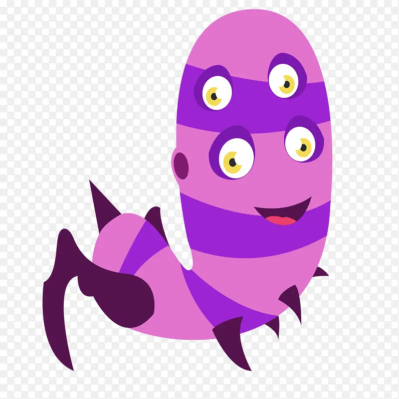 有趣的卡通紫色怪物