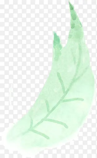 绿色手绘水墨树叶装饰
