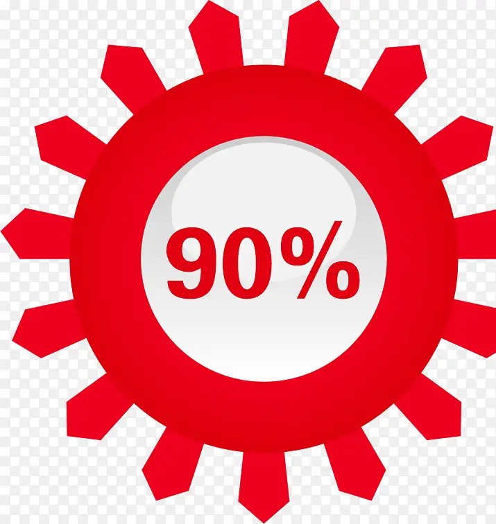 红色花边90%图标PNG图片素材下载_图片编号10522646-PNG素材网