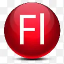 FI红色球形图标