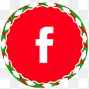 圣诞节社交媒体红色图标facebook