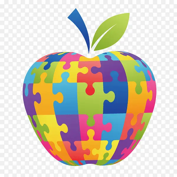 苹果 拼图 彩色拼图