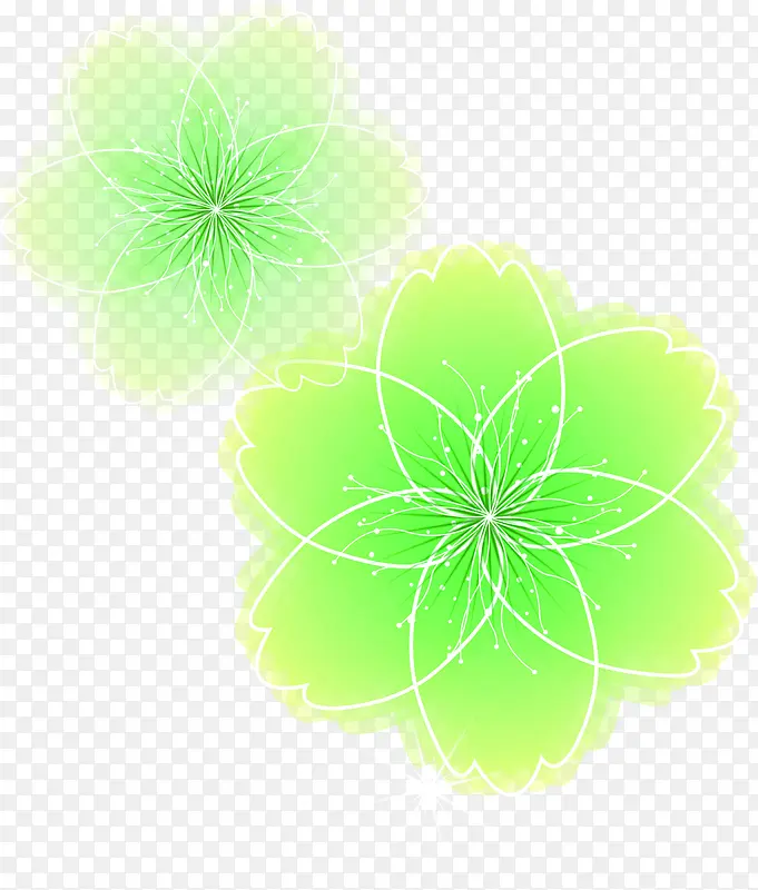 绿色春款花朵梦幻