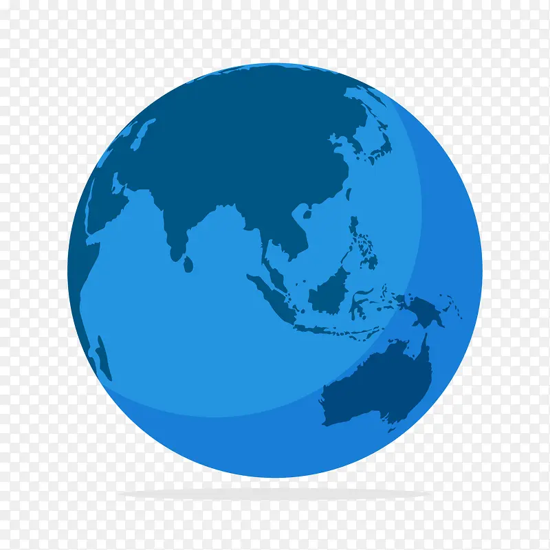 蓝色圆形地球矢量图