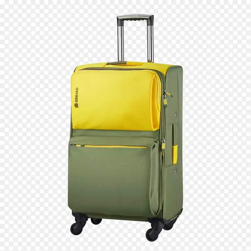 黄色和绿色行李箱