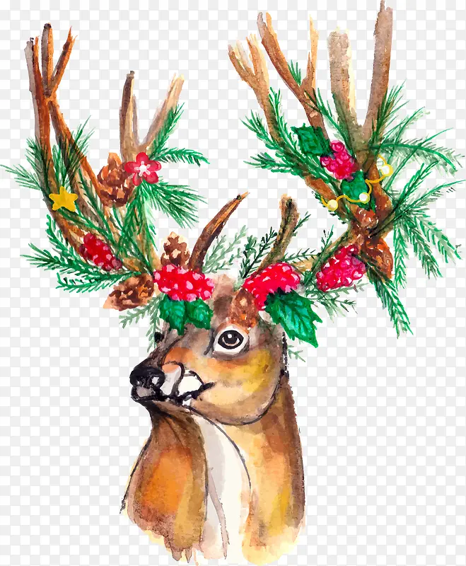 圣诞节彩绘麋鹿