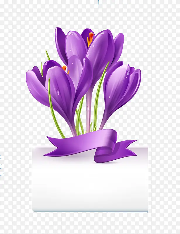 紫色花矢量素材