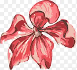 手绘红色花朵复古装饰