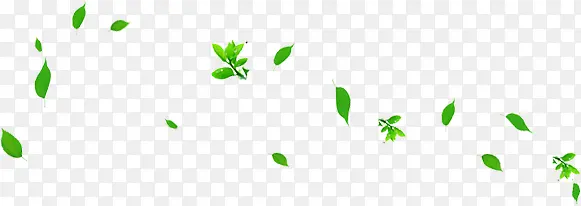 绿色卡通飘浮树叶装饰