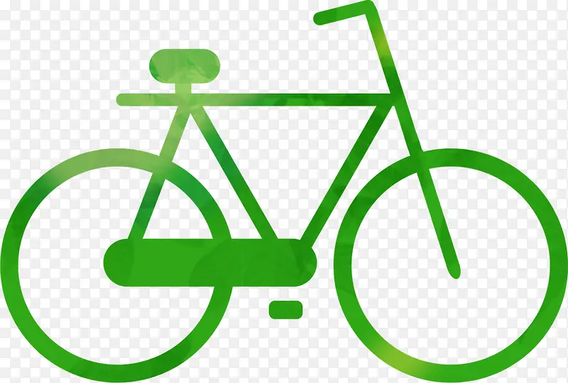 绿色卡通自行车环境素材
