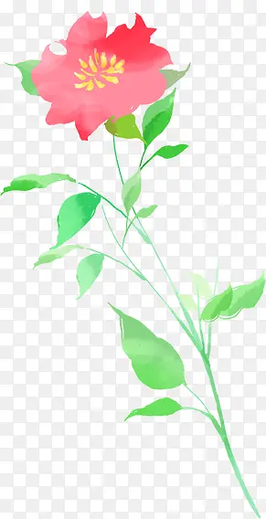 红色卡通花朵植物造型