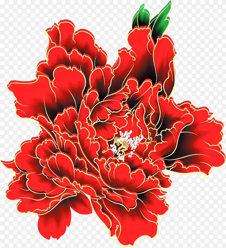 中秋节红色花朵展板