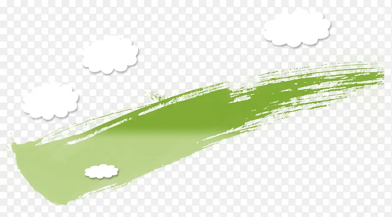 手绘云朵绿色笔画背景