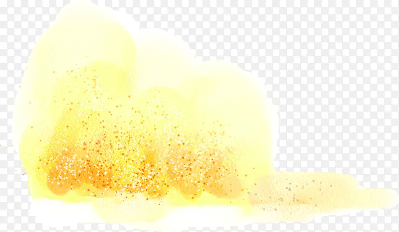 创意手绘水彩黄色的效果云朵