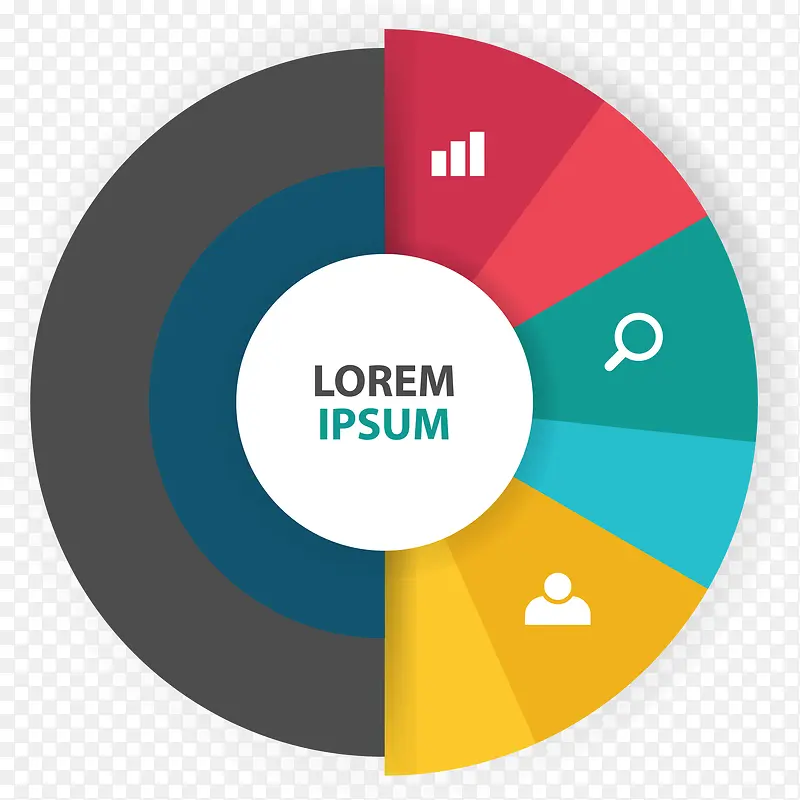 矢量ppt圆形分类素材