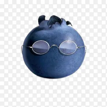 创意戴眼镜的蓝莓