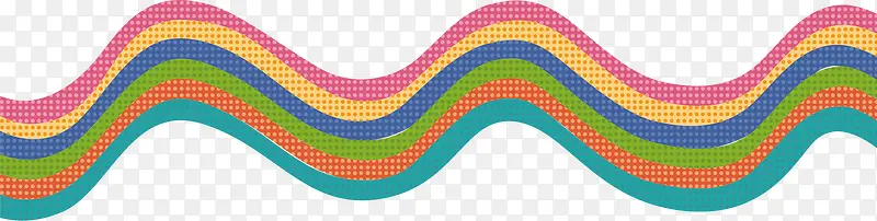彩色线条波浪边元素