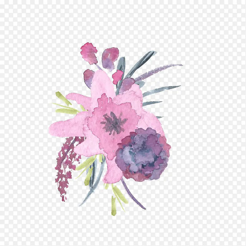 粉红彩绘花朵