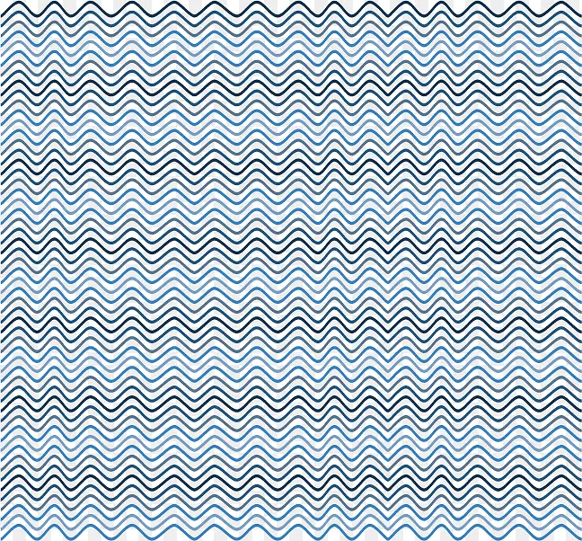 矢量手绘蓝黑色波浪线