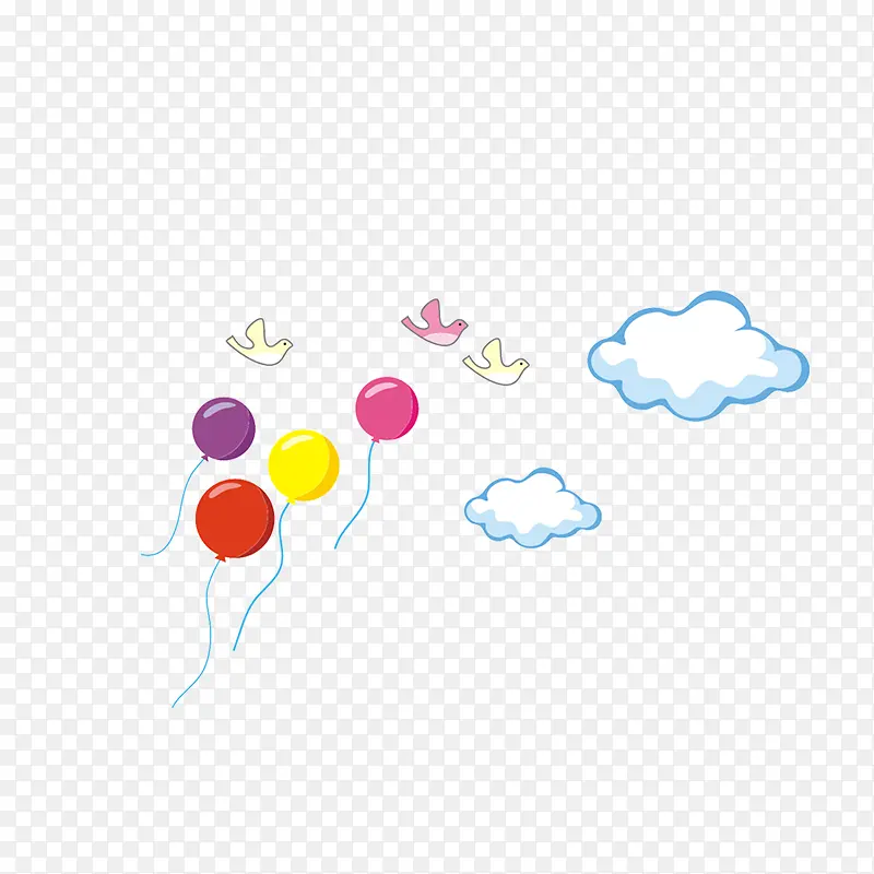 卡通气球云朵