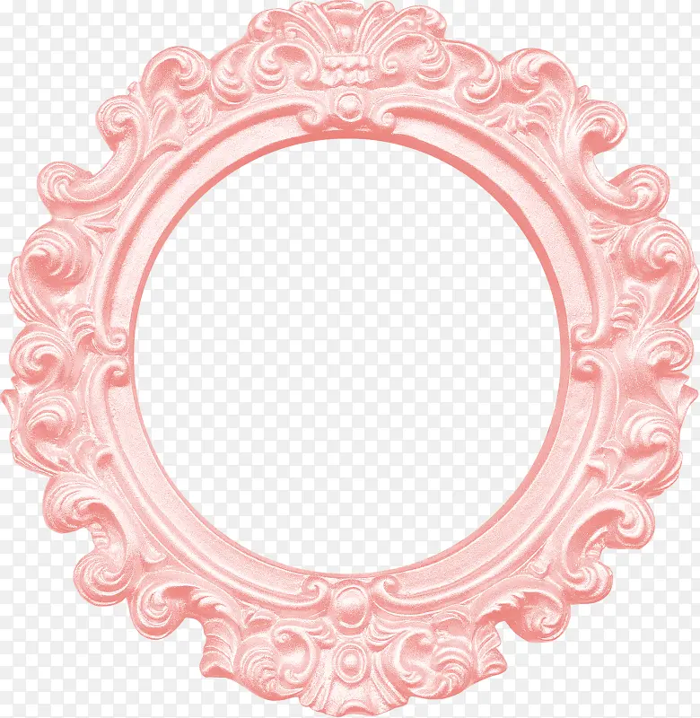 粉色复古花纹镜子