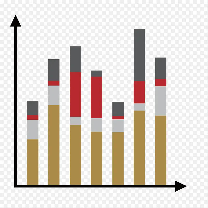 矢量棕色条形坐标轴分析图