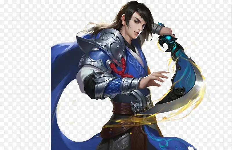 游戏人物拿刀男生