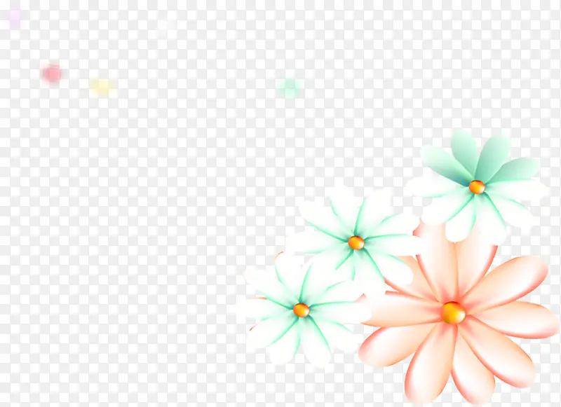 彩色卡通唯美花朵手绘
