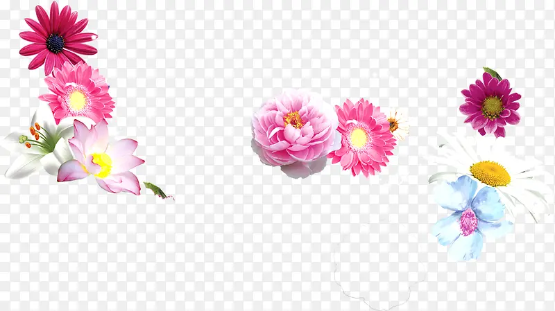 彩色唯美手绘花朵设计