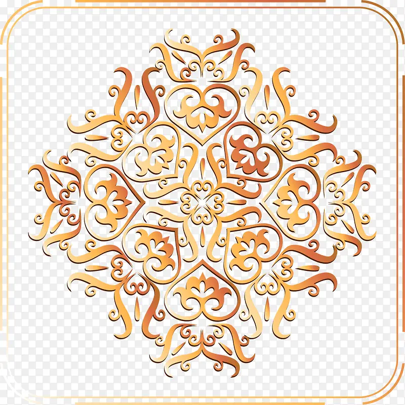 矢量金色欧式花纹底纹