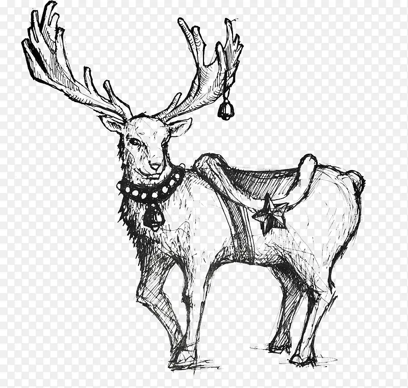 圣诞手绘小鹿