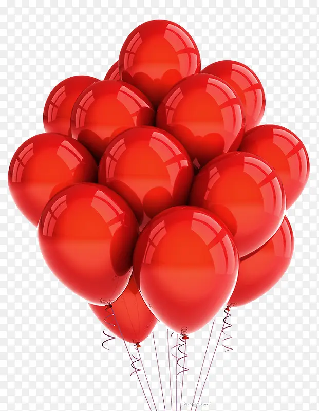 红色卡通亮光气球