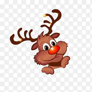 棕色卡通可爱圣诞麋鹿