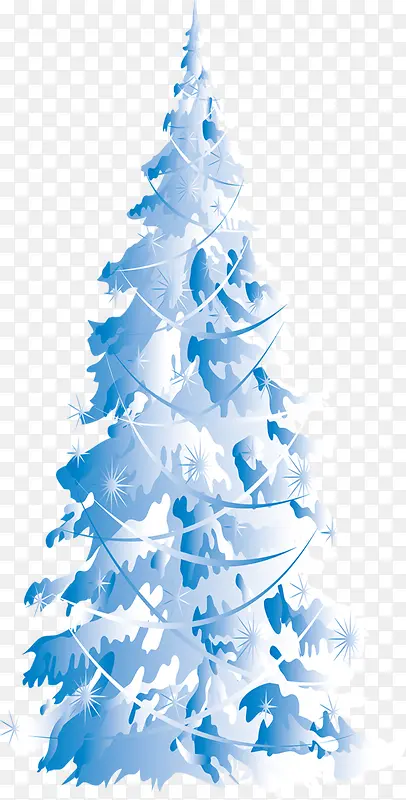 蓝色卡通圣诞树图片