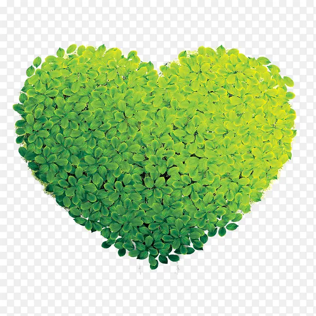 绿色心型叶子元素