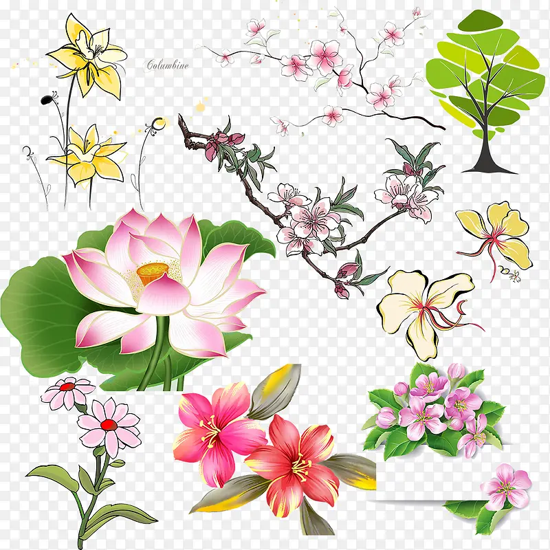 手绘花素材